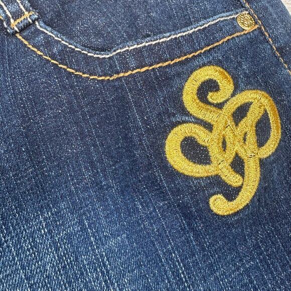 SouthPole Bermuda Shorts 13 Stretch Denim Embellished Y2K Skater Jesse Pinkman - Picture 6 of 8